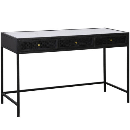Alaina Iron and Marble Writing Desk 48"
