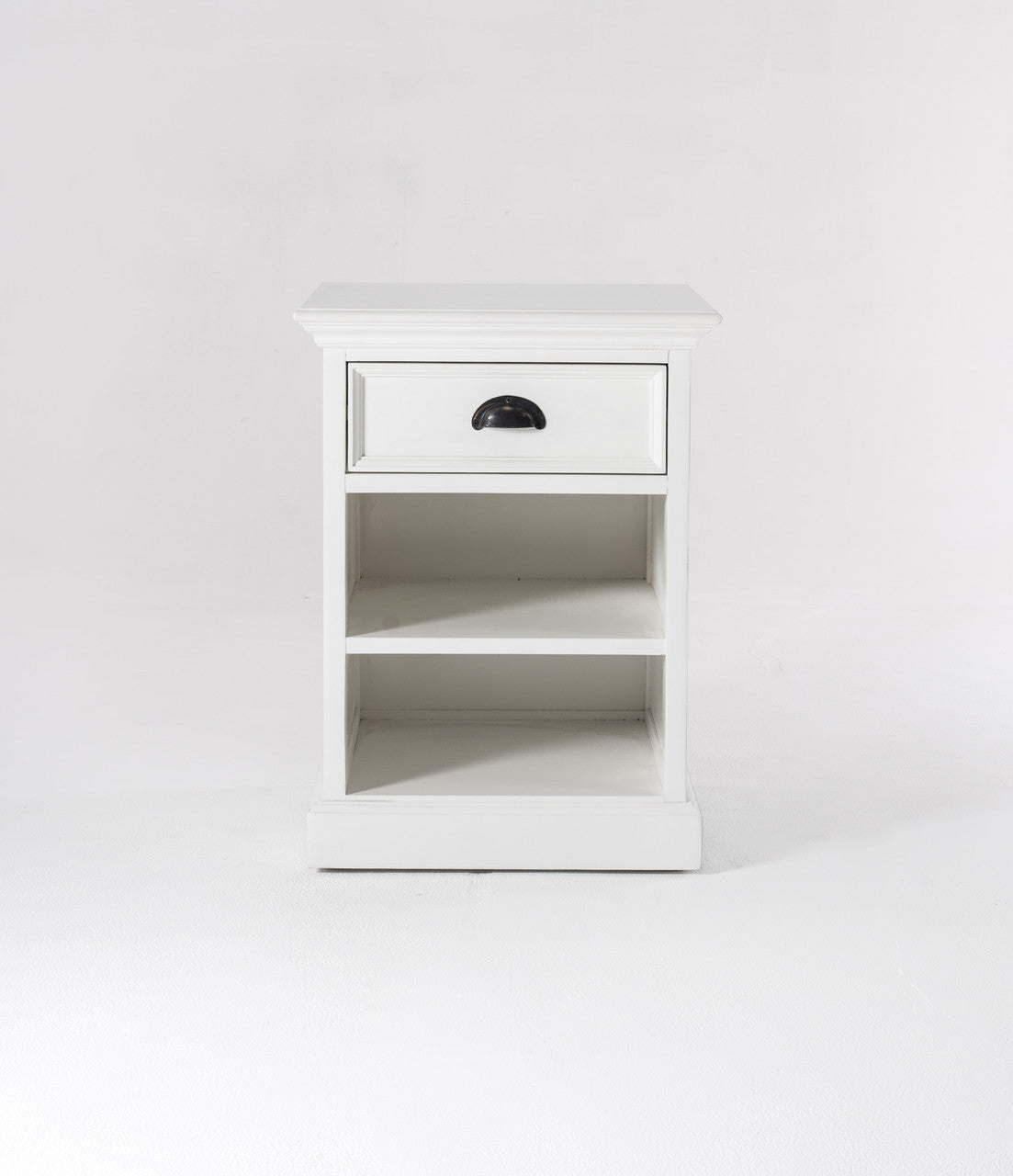 French Coastal Bedside Table with Shelves 18"