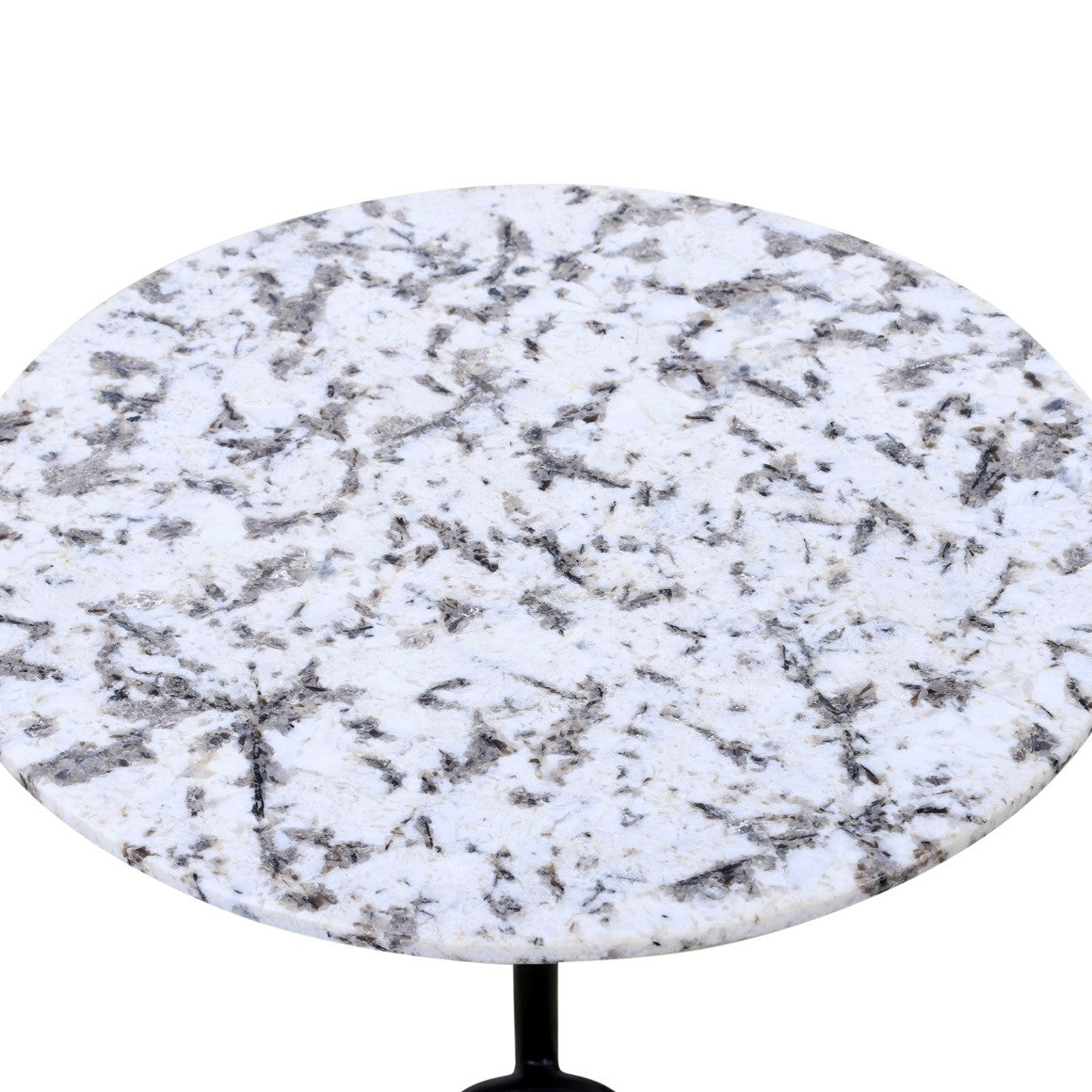 Sperre 18" Round Accent Table with Alaska White Marble