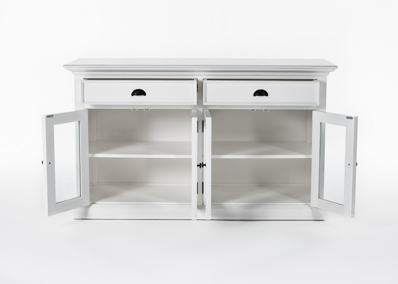 French Coastal Classic Buffet with Glass Doors  57"