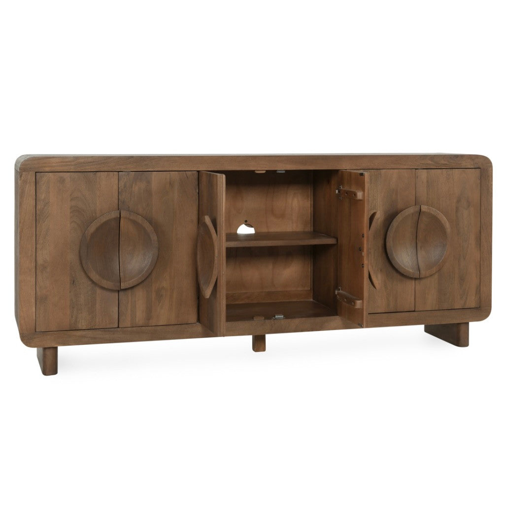 Valley Mango Wood 6-Door Buffet 86"