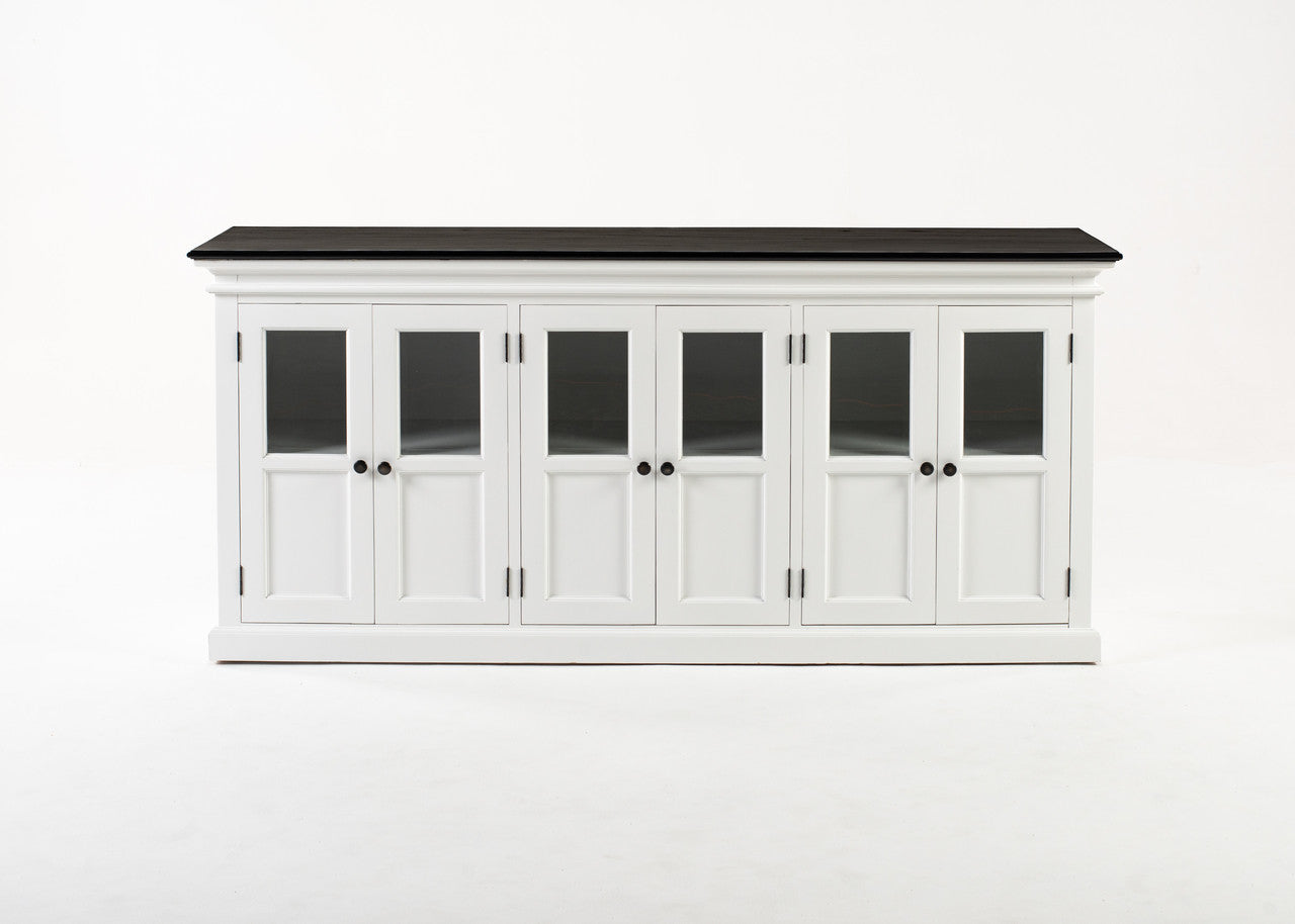 Modern Farmhouse Buffet with 6 Glass Doors 79"