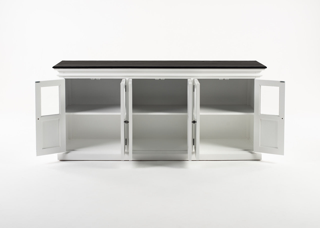 Modern Farmhouse Buffet with 6 Glass Doors 79"