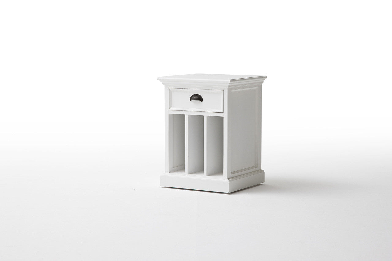 French Coastal Bedside Table with Dividers 18"