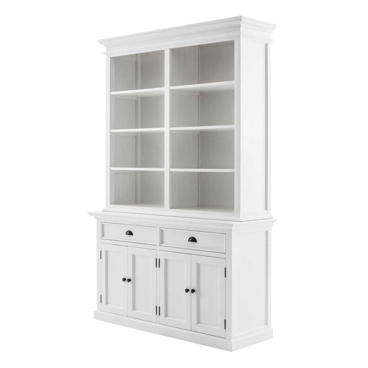 French Coastal Buffet Hutch Unit with 8 Shelves 57"
