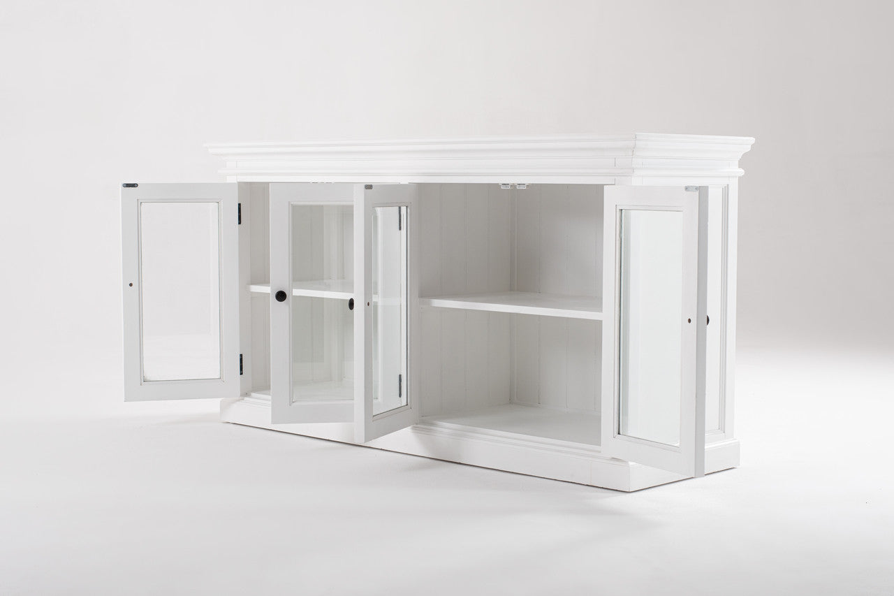 French Coastal Display Buffet with 4 Glass Doors 64"