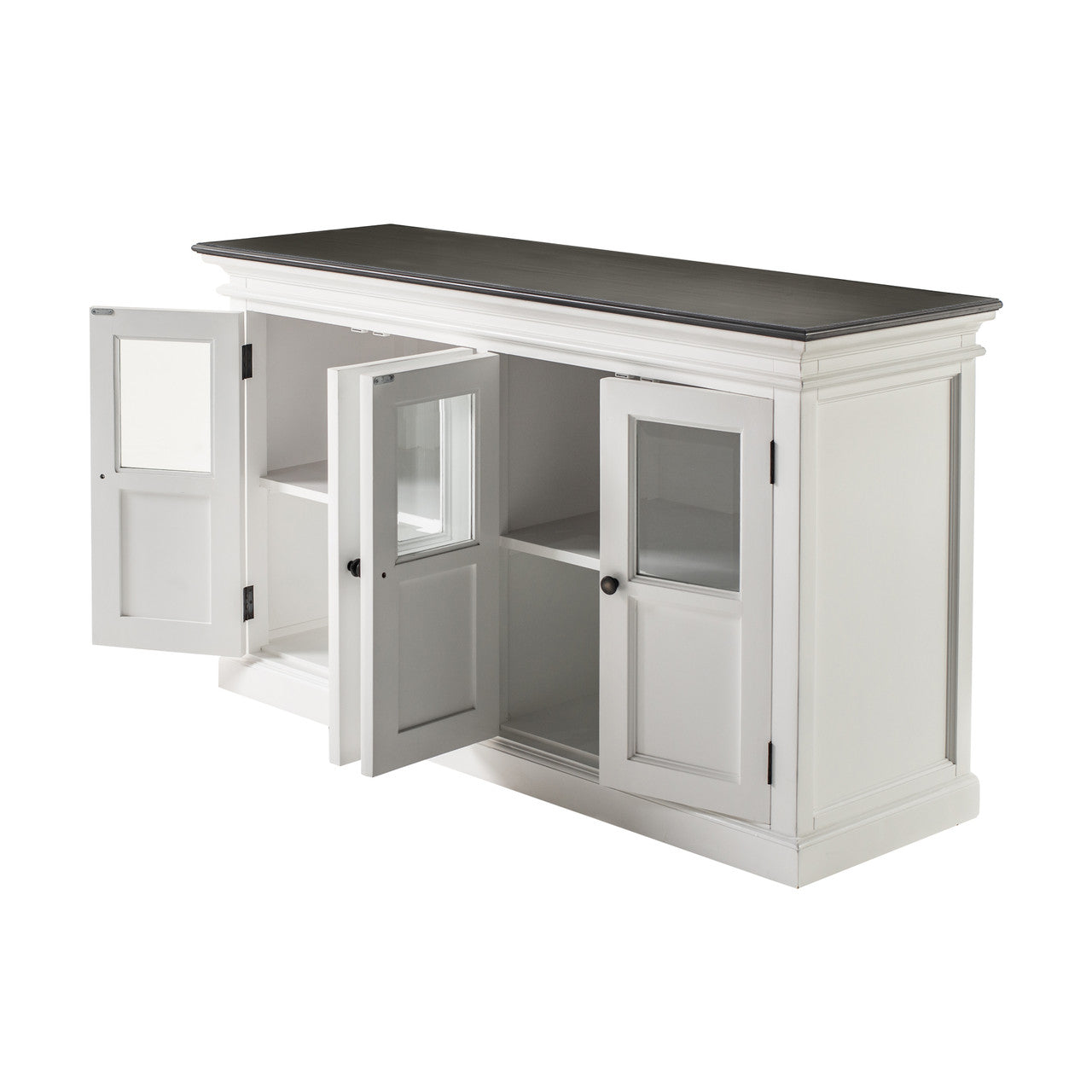 Modern Farmhouse Buffet with 4 Glass Doors 57"