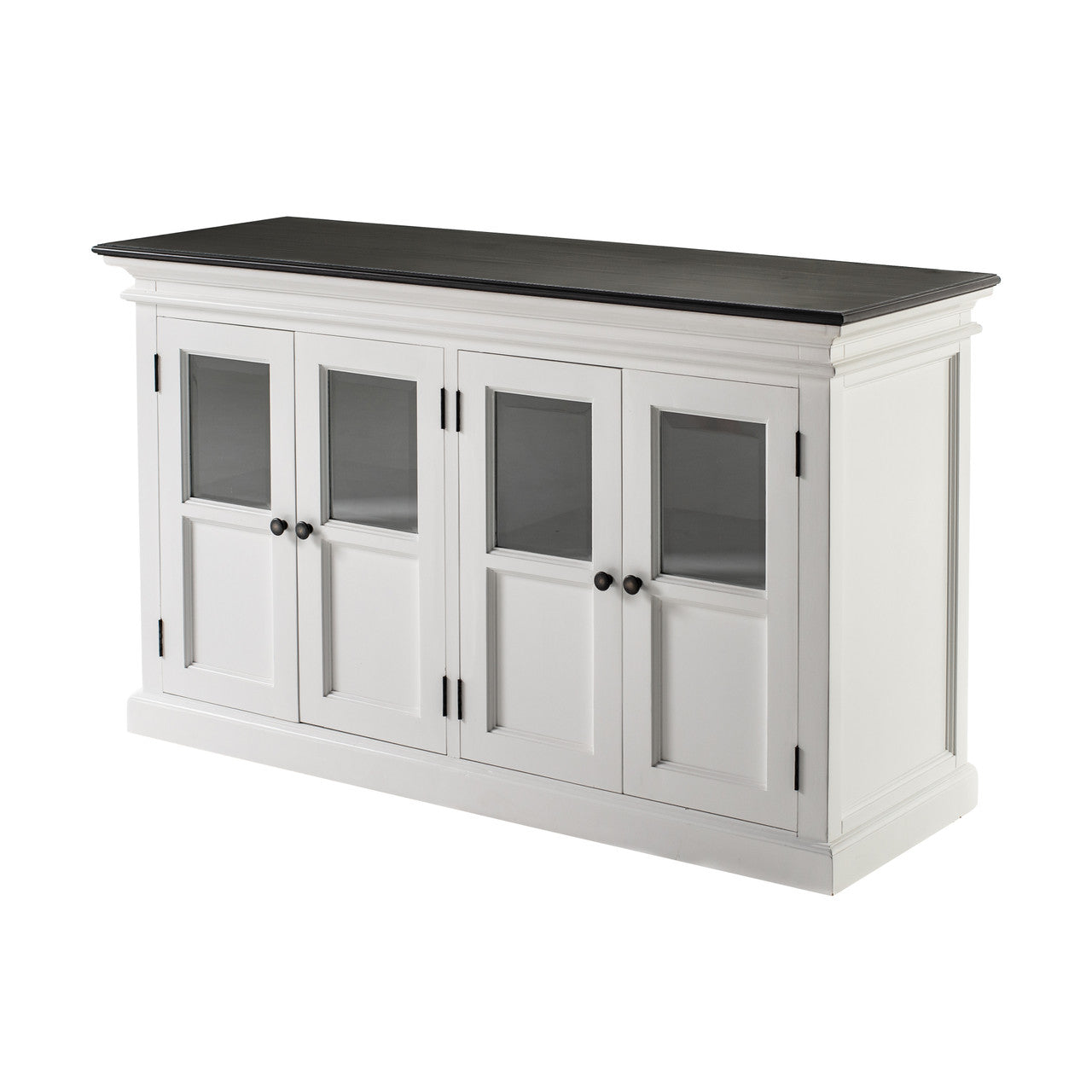 Modern Farmhouse Buffet with 4 Glass Doors 57"