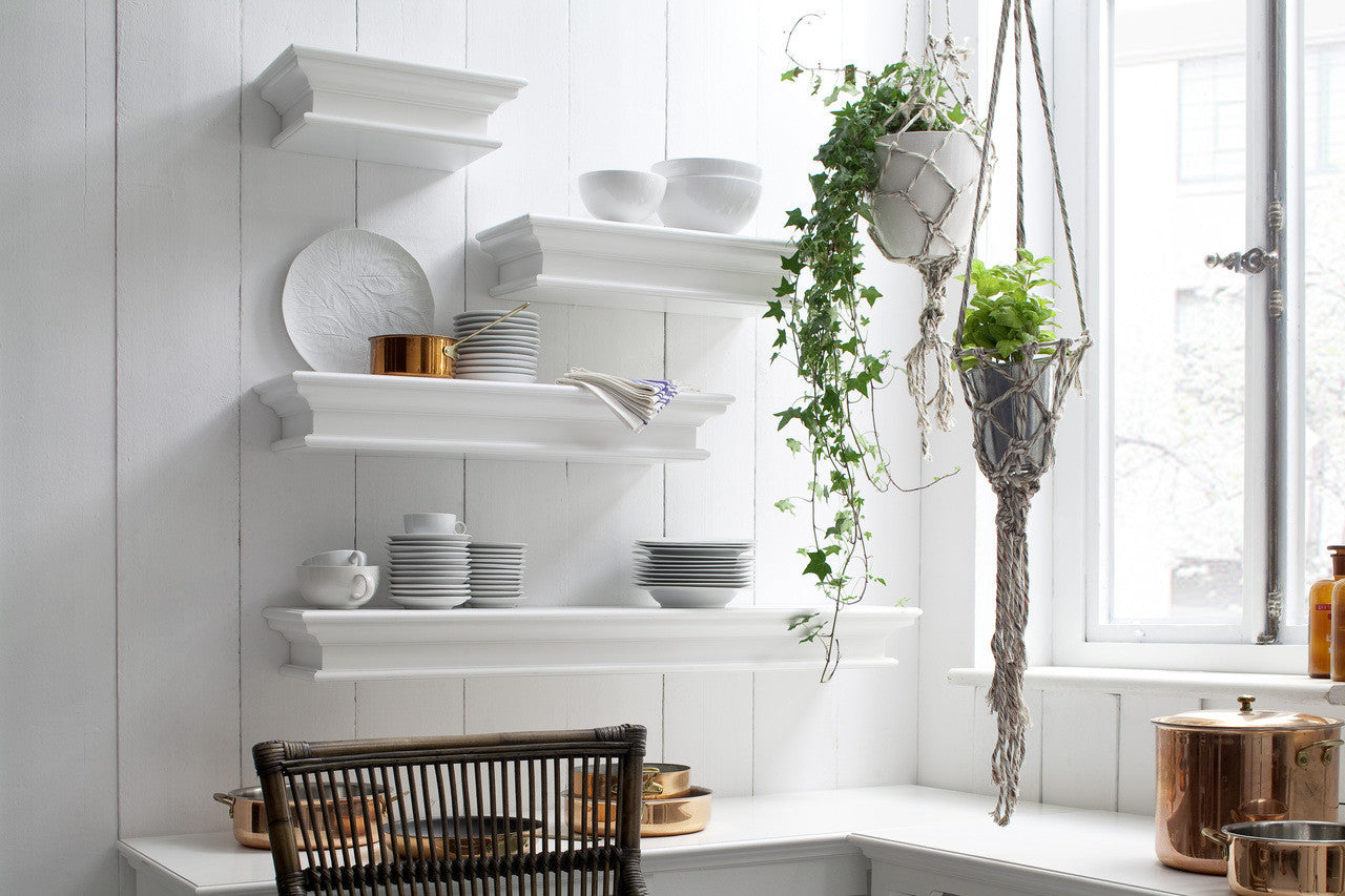 French Coastal Floating Wall Shelf, Extra Long 47"