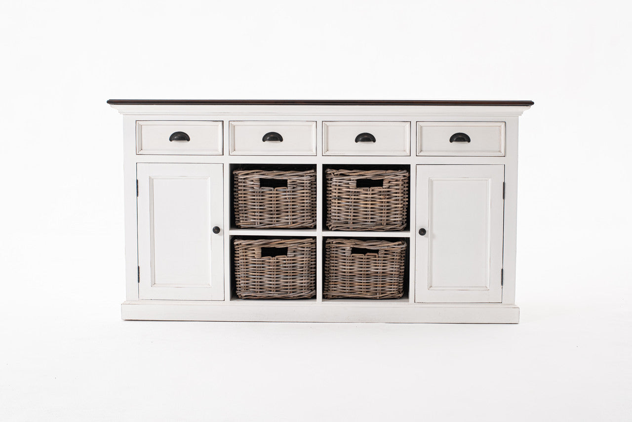 Modern Farmhouse Buffet with 4 Baskets 63"
