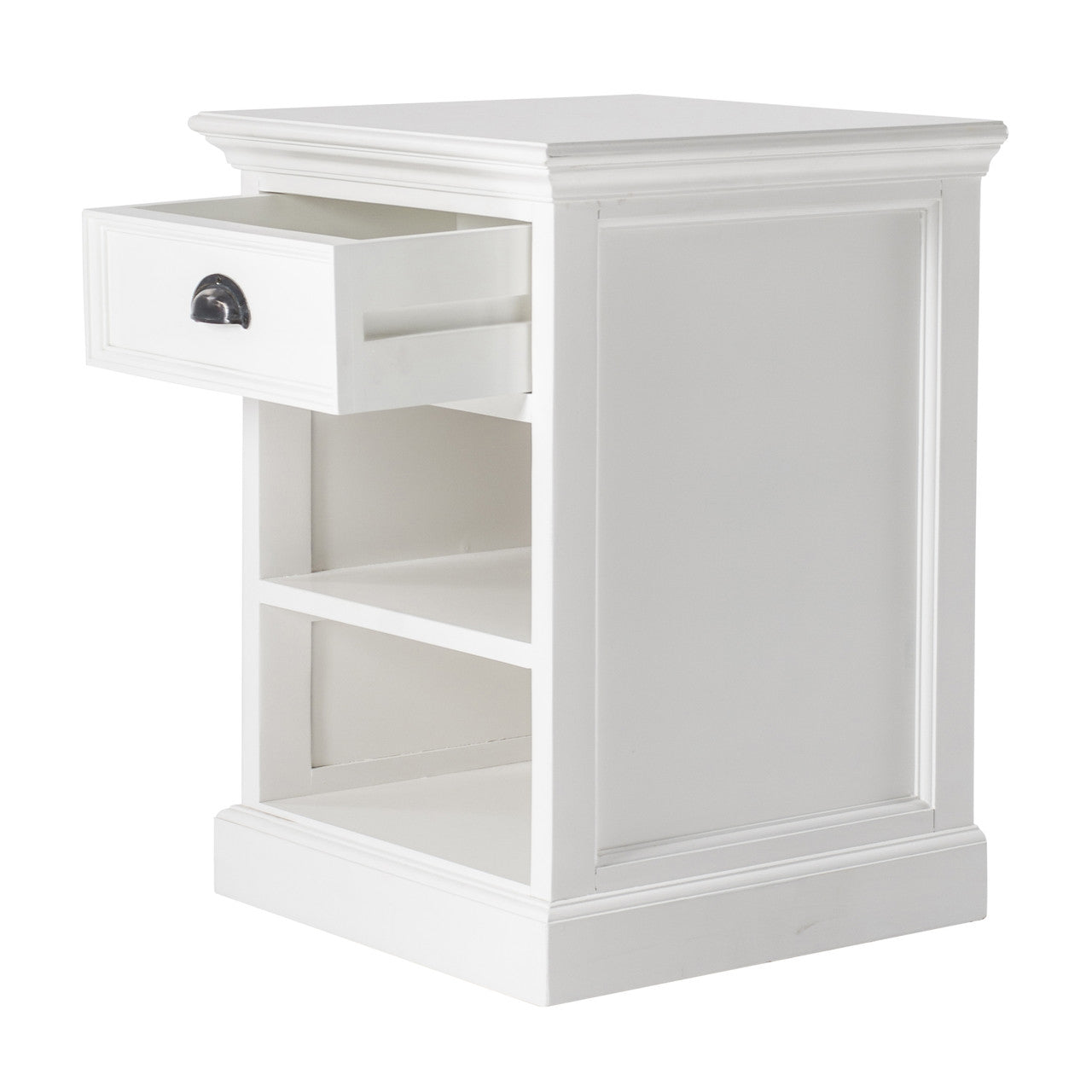 French Coastal Bedside Table with Shelves 18"
