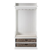 French Coastal Entryway Coat Rack & Bench Unit - ZNS-CA593