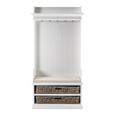 French Coastal Entryway Coat Rack & Bench Unit - ZNS-CA593
