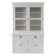 French Coastal Glass-Display Hutch Unit 57"