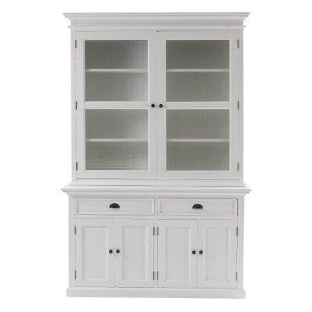 French Coastal Glass-Display Hutch Unit 57"