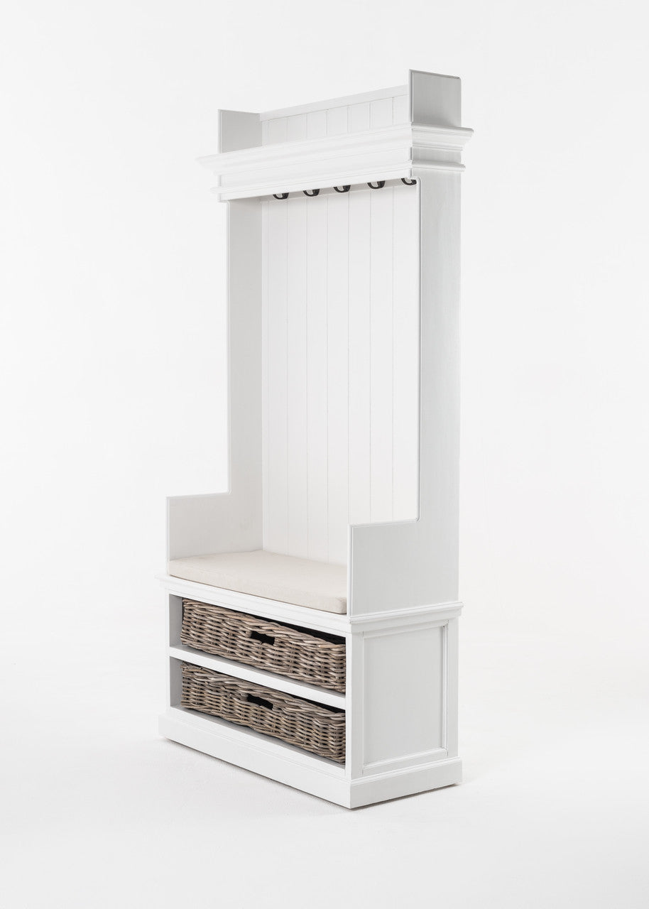 French Coastal Entryway Coat Rack & Bench Unit - ZNS-CA593