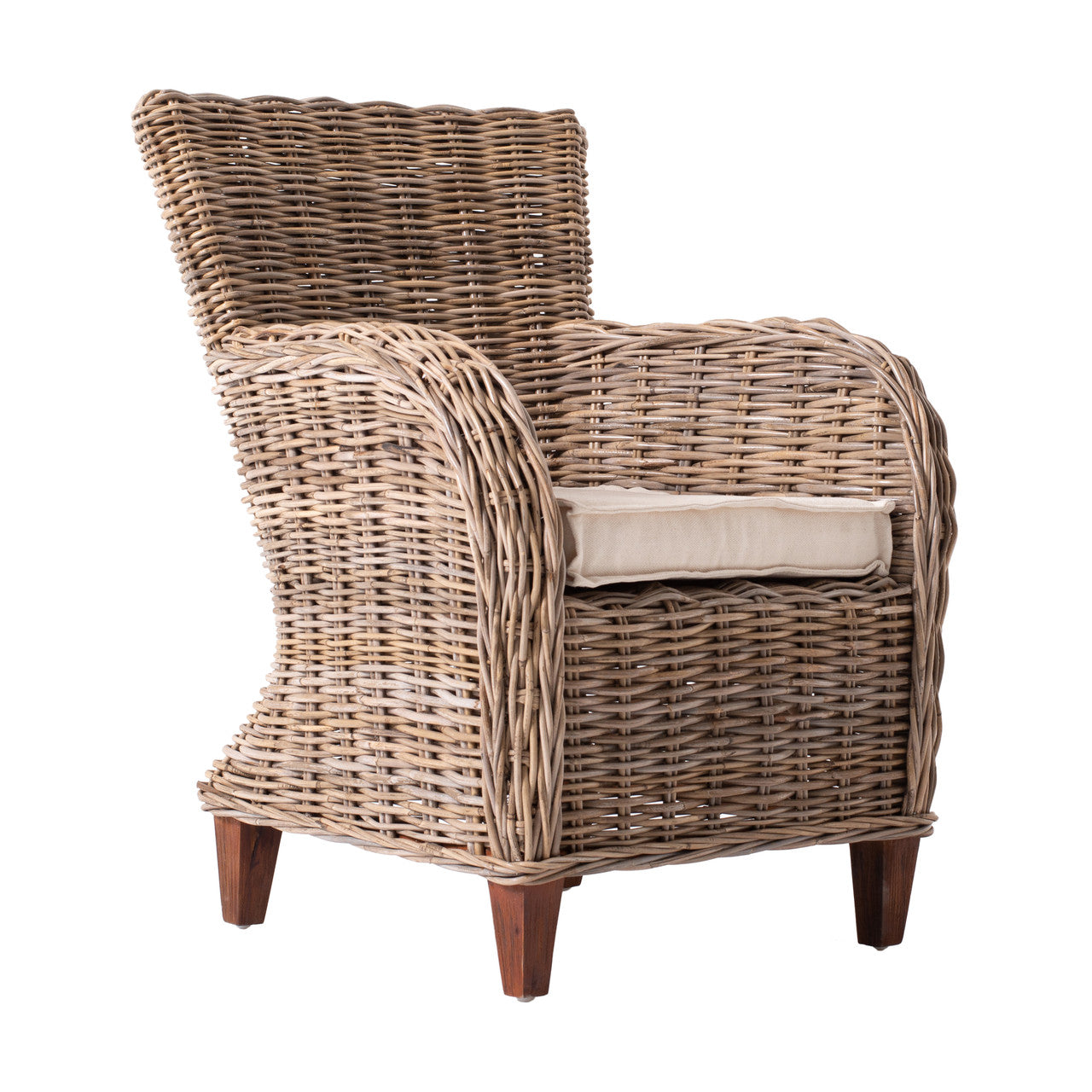 Coastal Wicker Baroness Chair (Set of 2) 26"