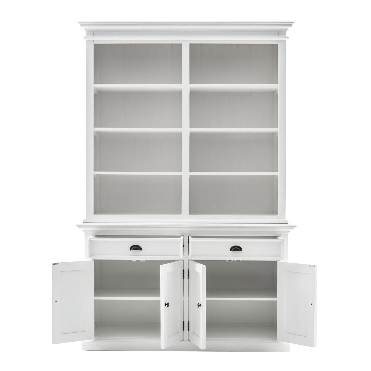 French Coastal Buffet Hutch Unit with 8 Shelves 57"