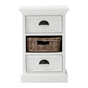 French Coastal Bedside Storage Unit with Basket 16"