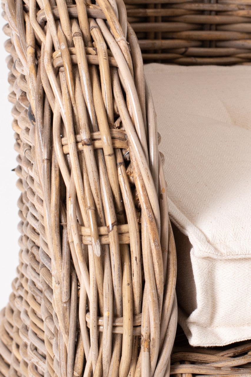 Coastal Wicker Baroness Chair (Set of 2) 26"