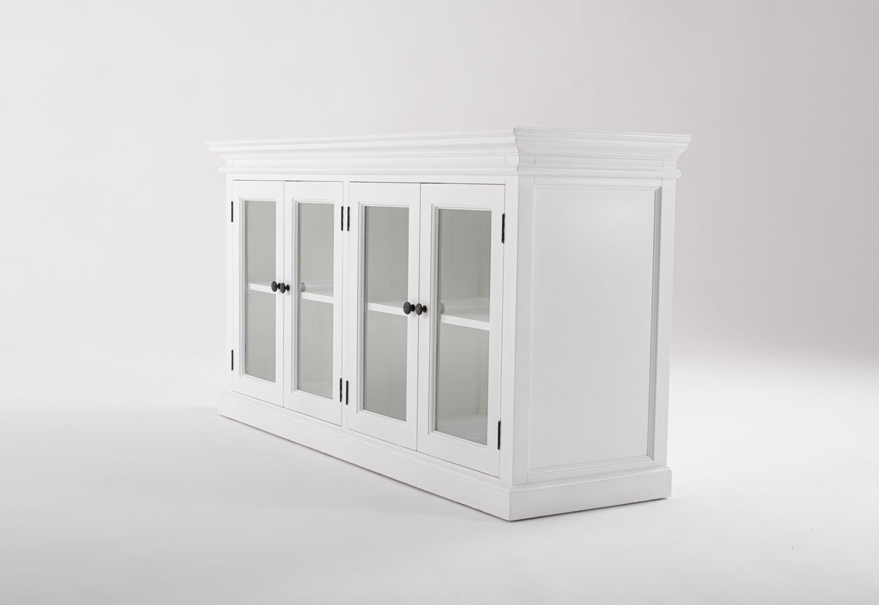 French Coastal Display Buffet with 4 Glass Doors 64"