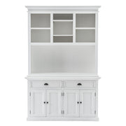 French Coastal Buffet Hutch Unit with 2 Adjustable Shelves 57"