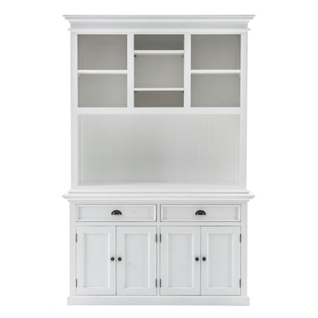 French Coastal Buffet Hutch Unit with 2 Adjustable Shelves 57"