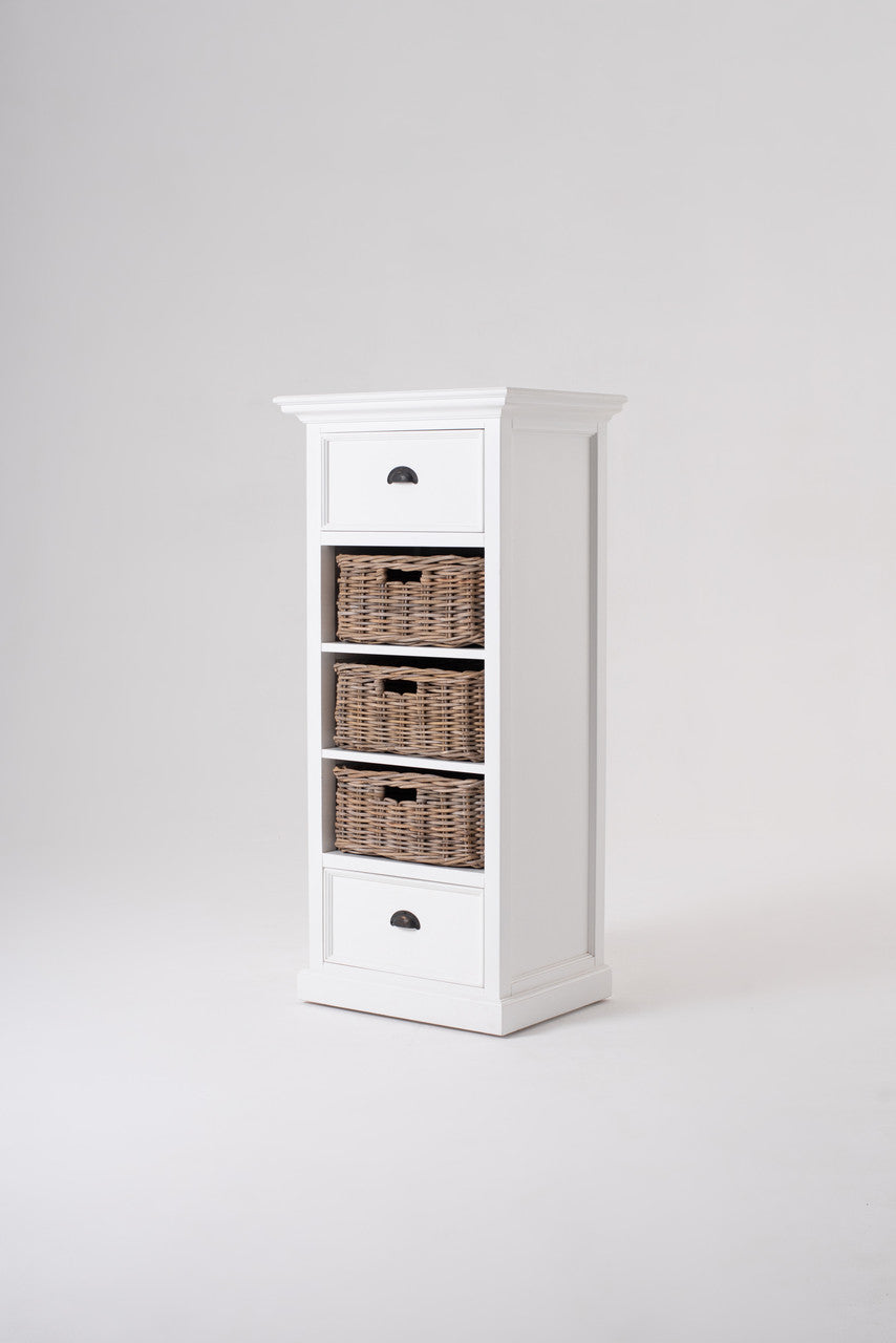 French Country Farmhouse Storage Unit with Basket Set 24"