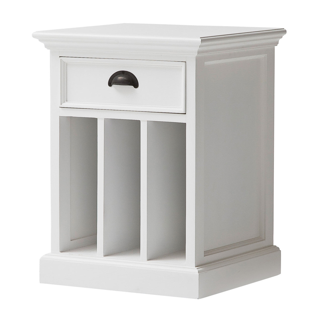 French Coastal Bedside Table with Dividers 18"