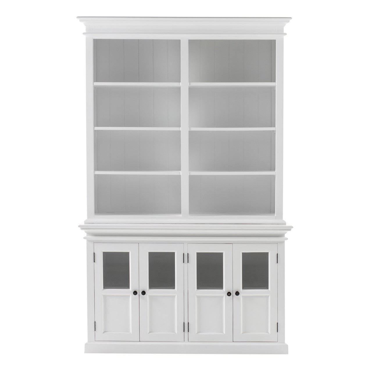French Coastal Hutch Unit with 4 Glass Doors 57"