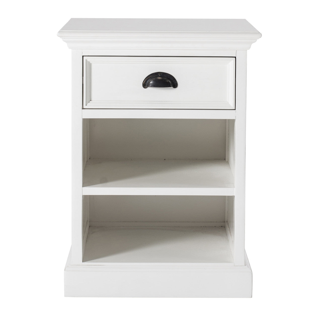 French Coastal Bedside Table with Shelves 18"