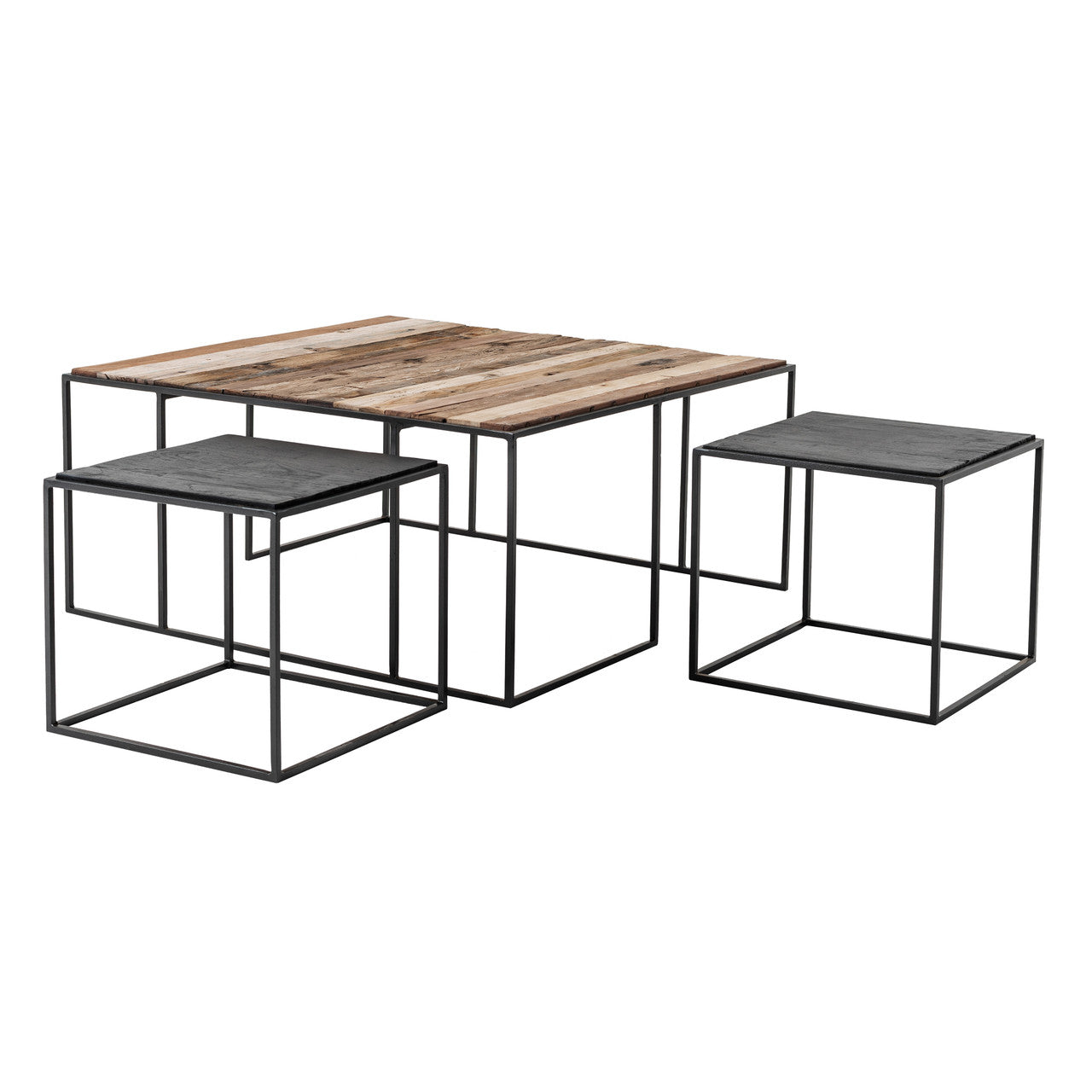 Industrial Nesting Coffee Table Set 100cm 39"