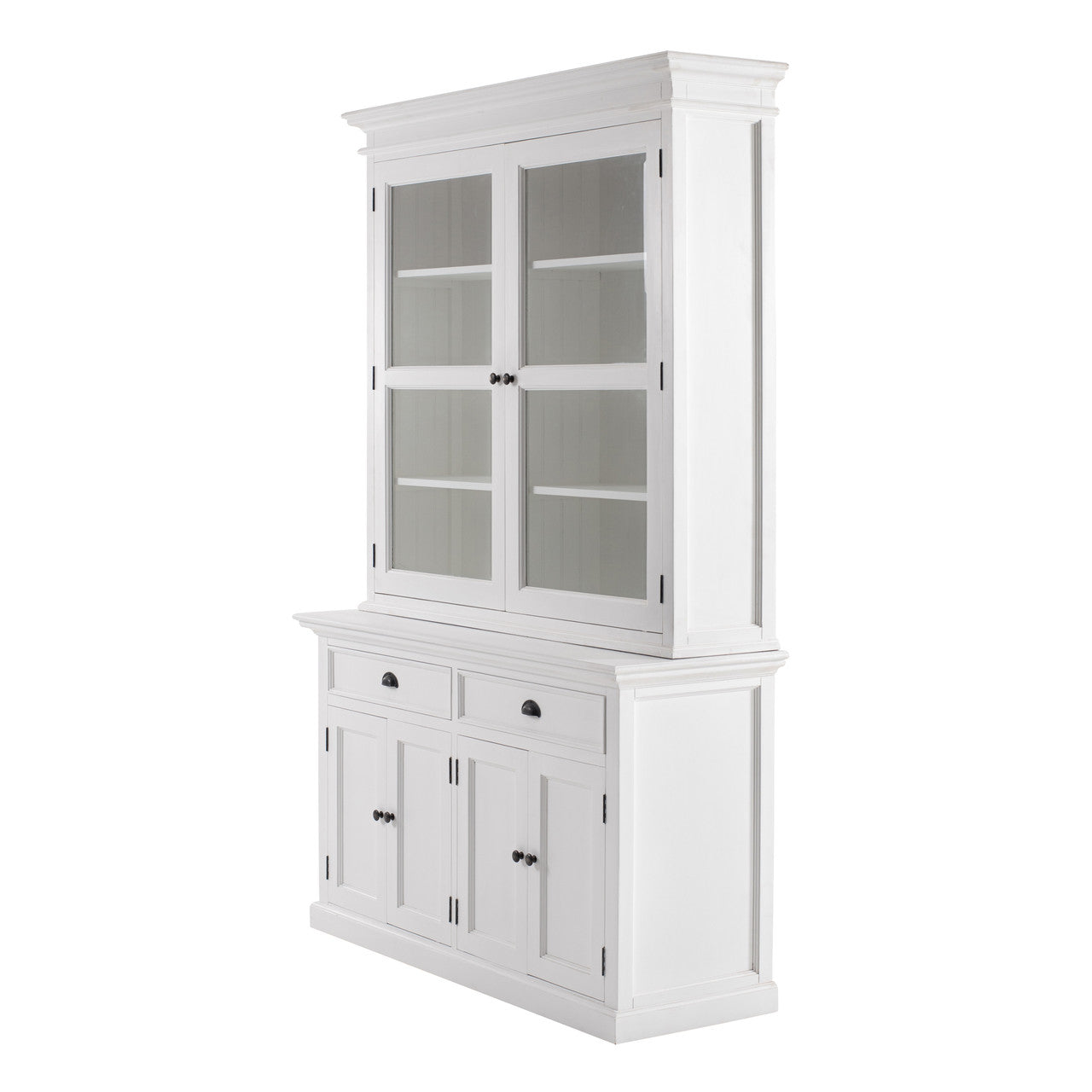 French Coastal Glass-Display Hutch Unit 57"