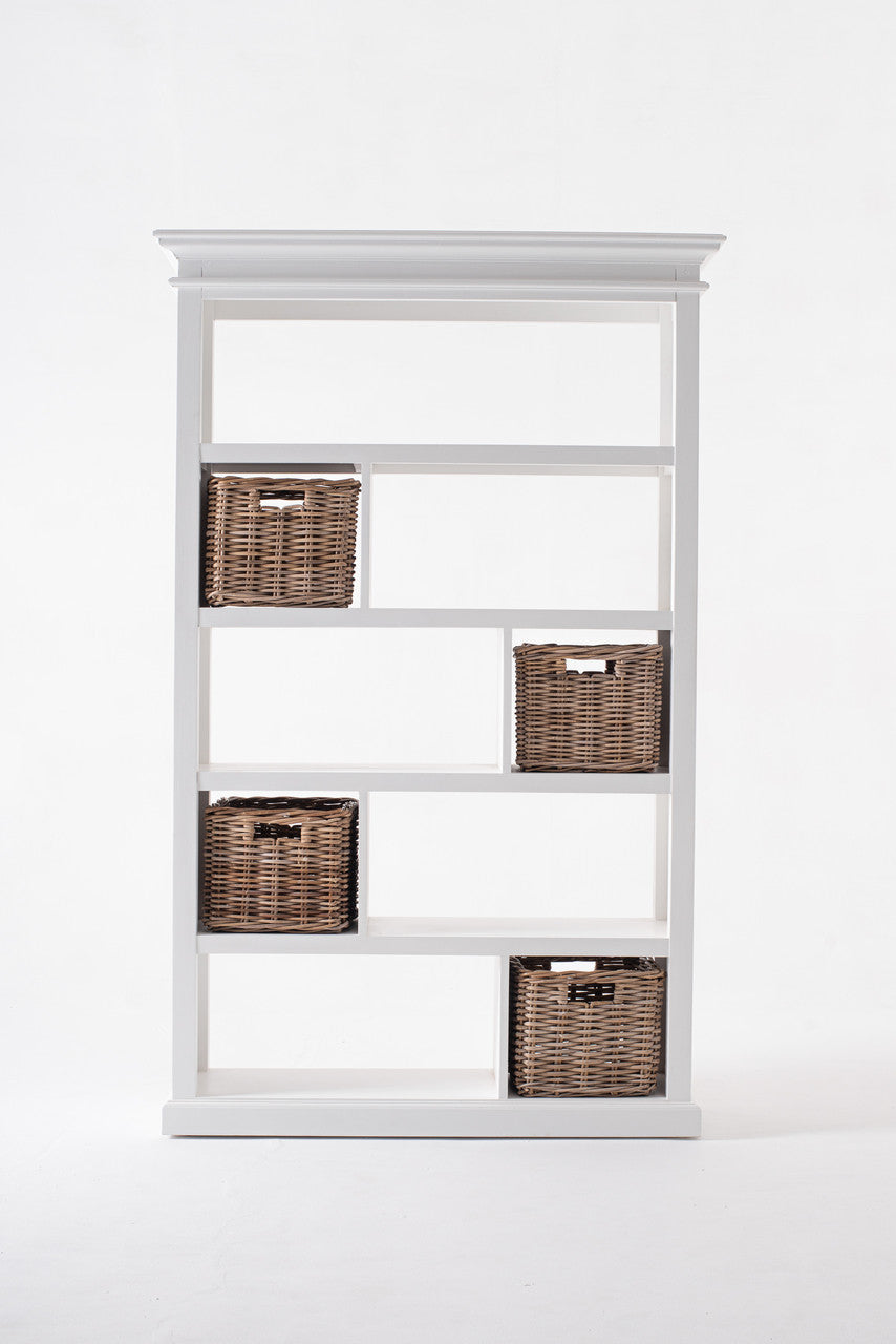 French Coastal Room Divider with Basket Set 47"