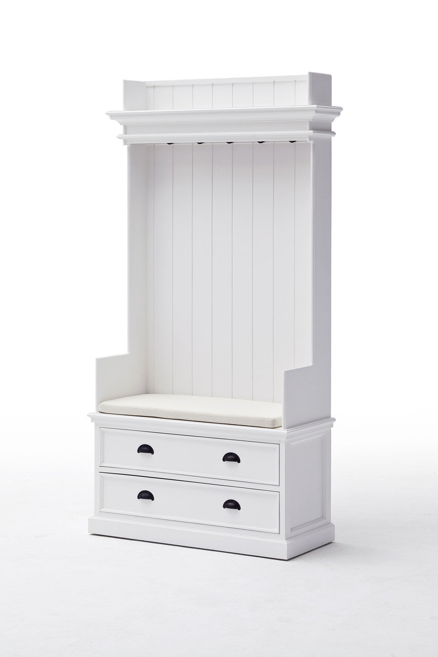 French Coastal Entryway Coat Rack & Bench Unit - ZNS-CA581