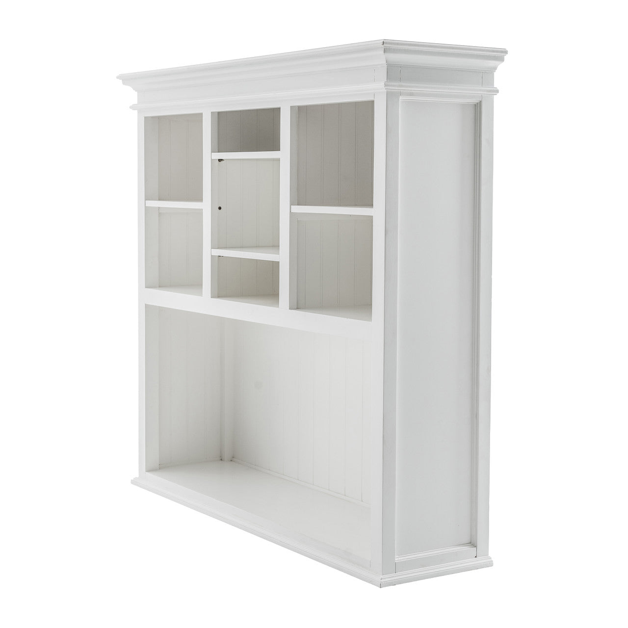 French Coastal Buffet Hutch Unit with 2 Adjustable Shelves 57"