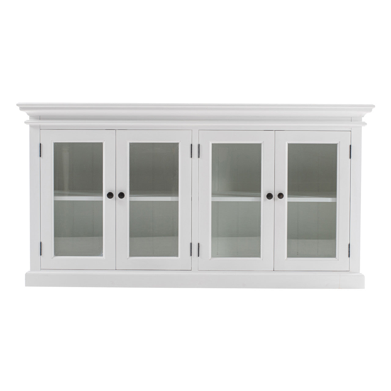 French Coastal Display Buffet with 4 Glass Doors 64"