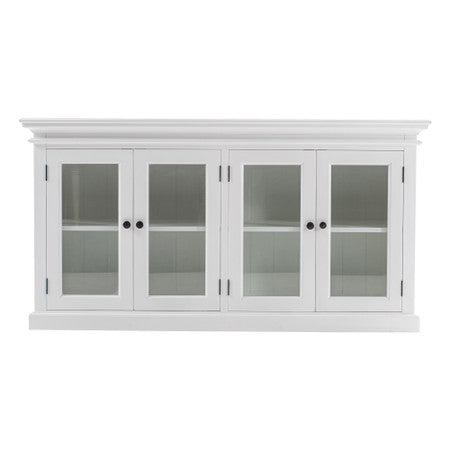 French Coastal Display Buffet with 4 Glass Doors 64"