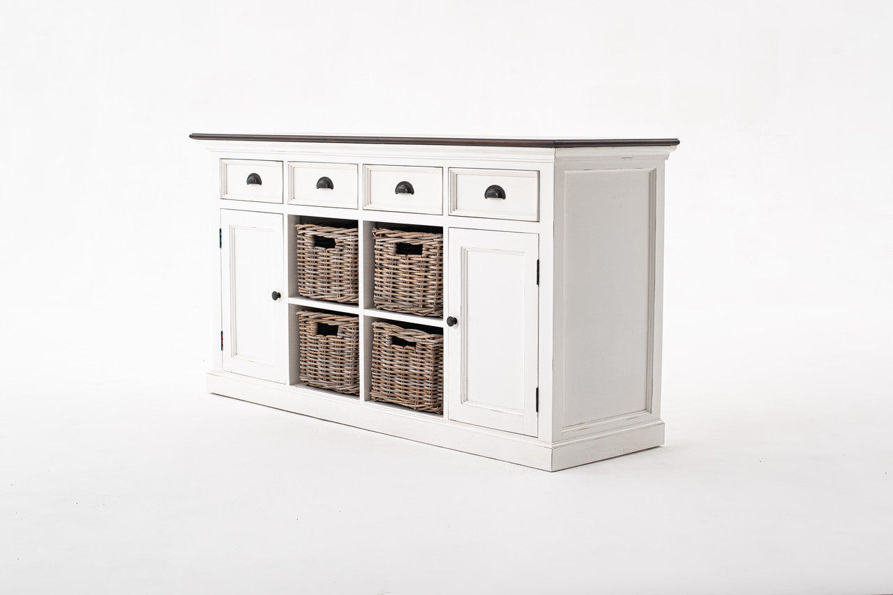 Modern Farmhouse Buffet with 4 Baskets 63"
