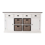Modern Farmhouse Buffet with 4 Baskets 63"