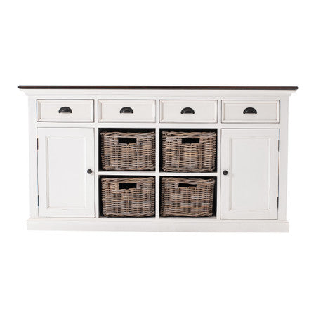 Modern Farmhouse Buffet with 4 Baskets 63"