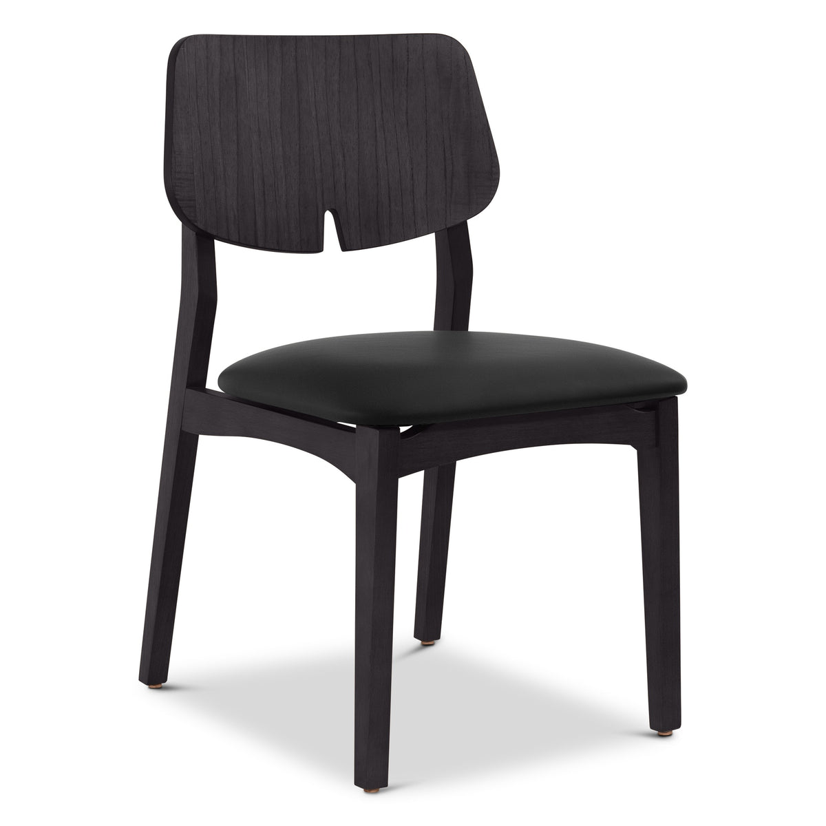 Modern Brazilian - Beth - Side Chair - Shimmy Black Seat - Ebano Frame by Urbia - detail 2