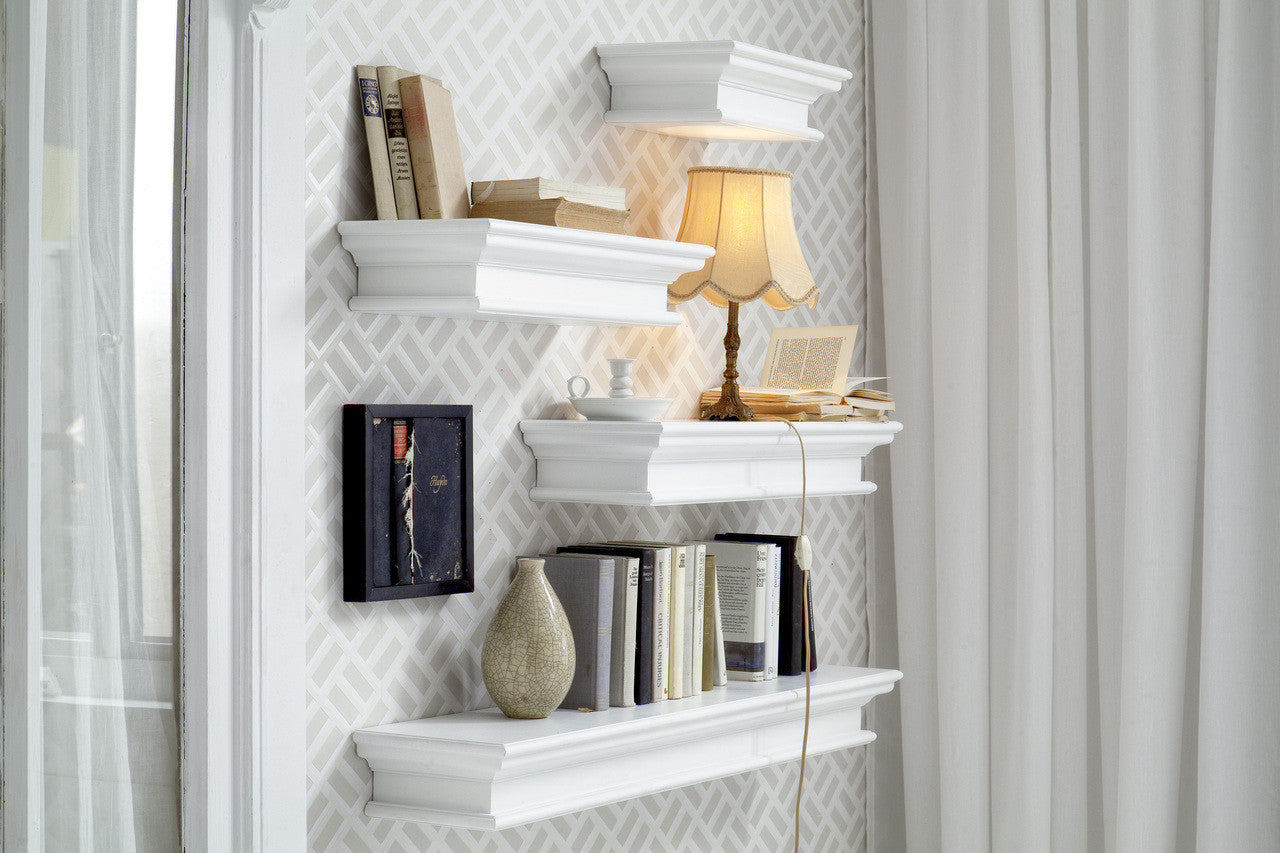 French Coastal Floating Wall Shelf, Extra Long 47"