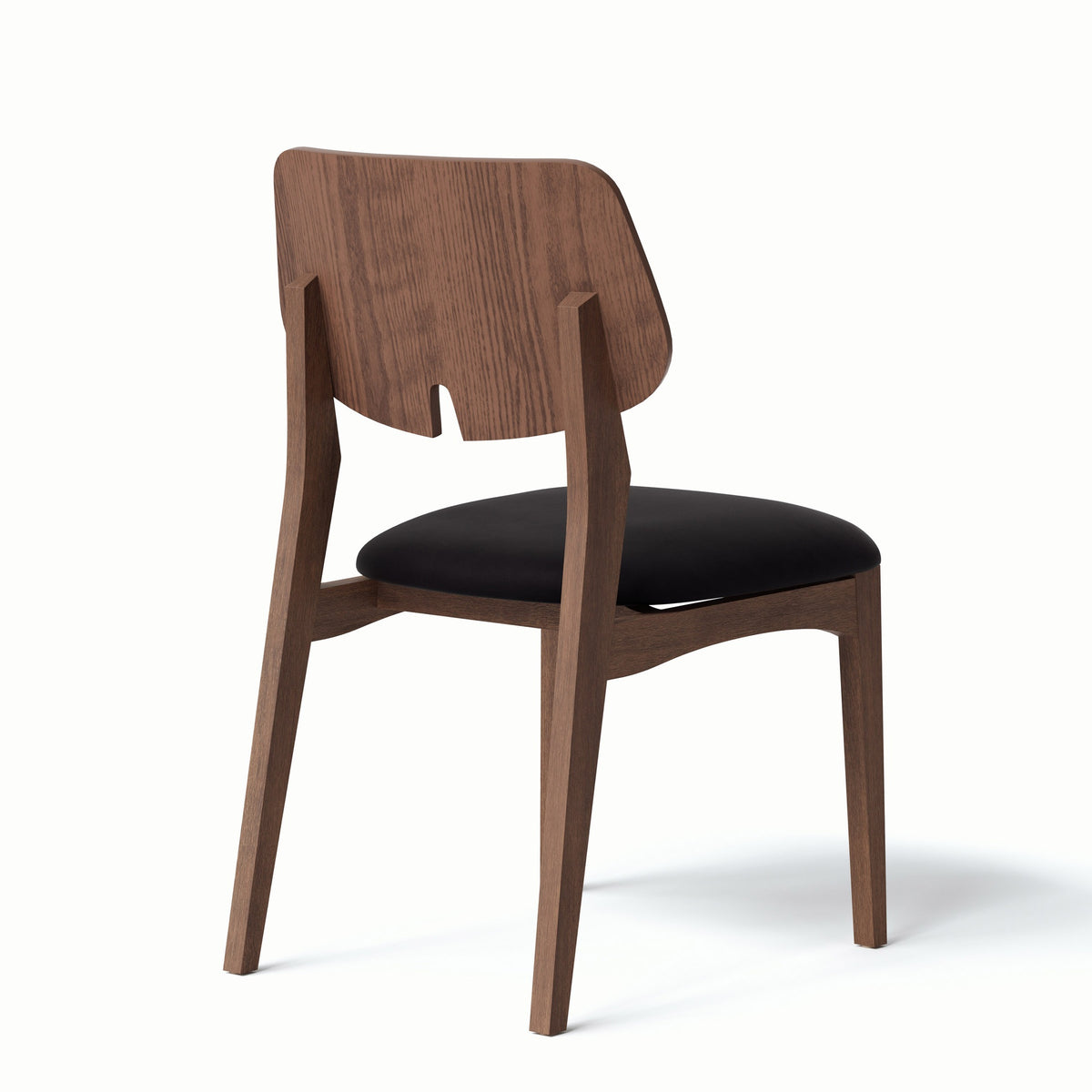 Beth Dining Chair Nogal, Shimmy Black Vinyl by Urbia - detail 4