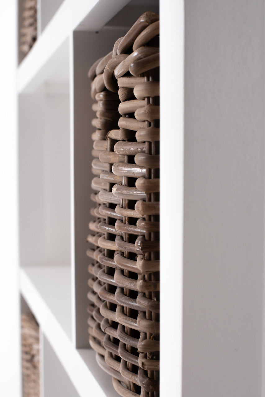 French Coastal Room Divider with Basket Set 47"