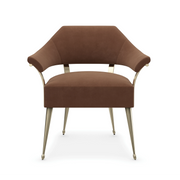 Louisette - Chestnut Champagne Gold Accent Chair 30.75" by Caracole