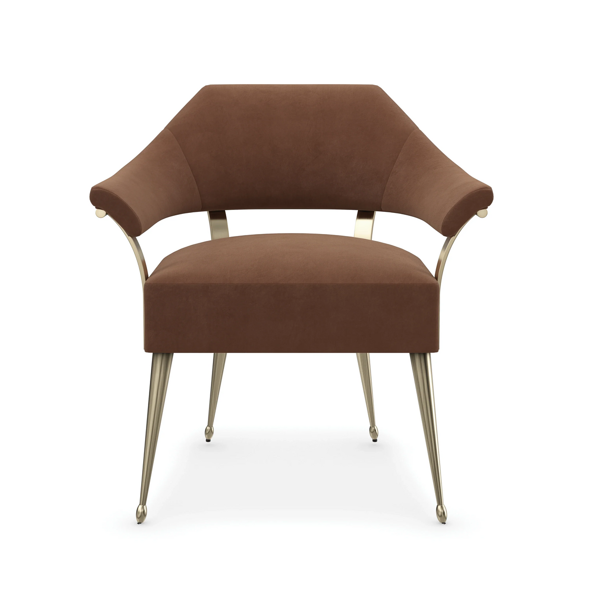 Louisette - Chestnut Champagne Gold Accent Chair 30.75" by Caracole