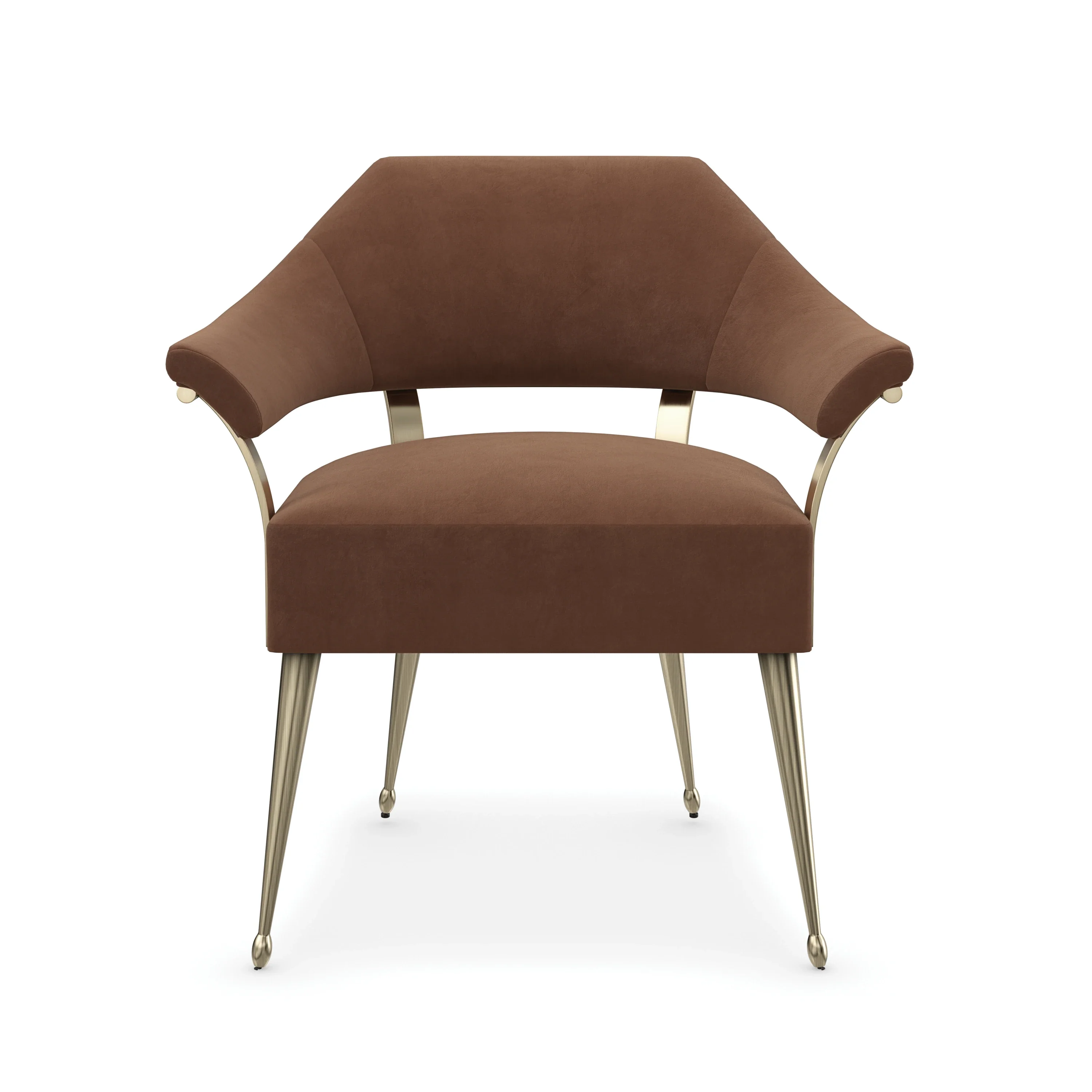 Louisette - Chestnut Champagne Gold Accent Chair 30.75" by Caracole