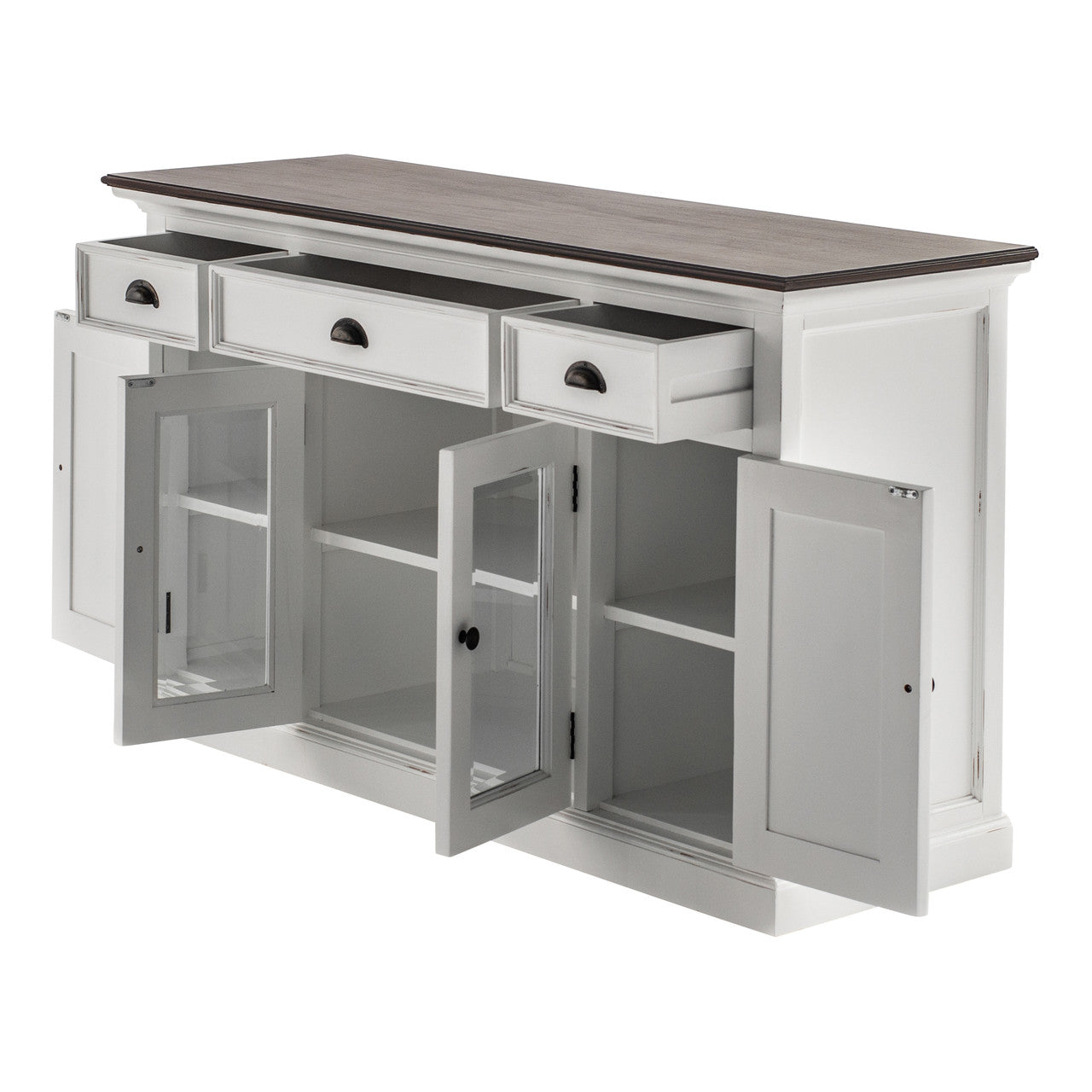 Modern Farmhouse Buffet with 4 Doors 3 Drawers - ZNS-B191TWD