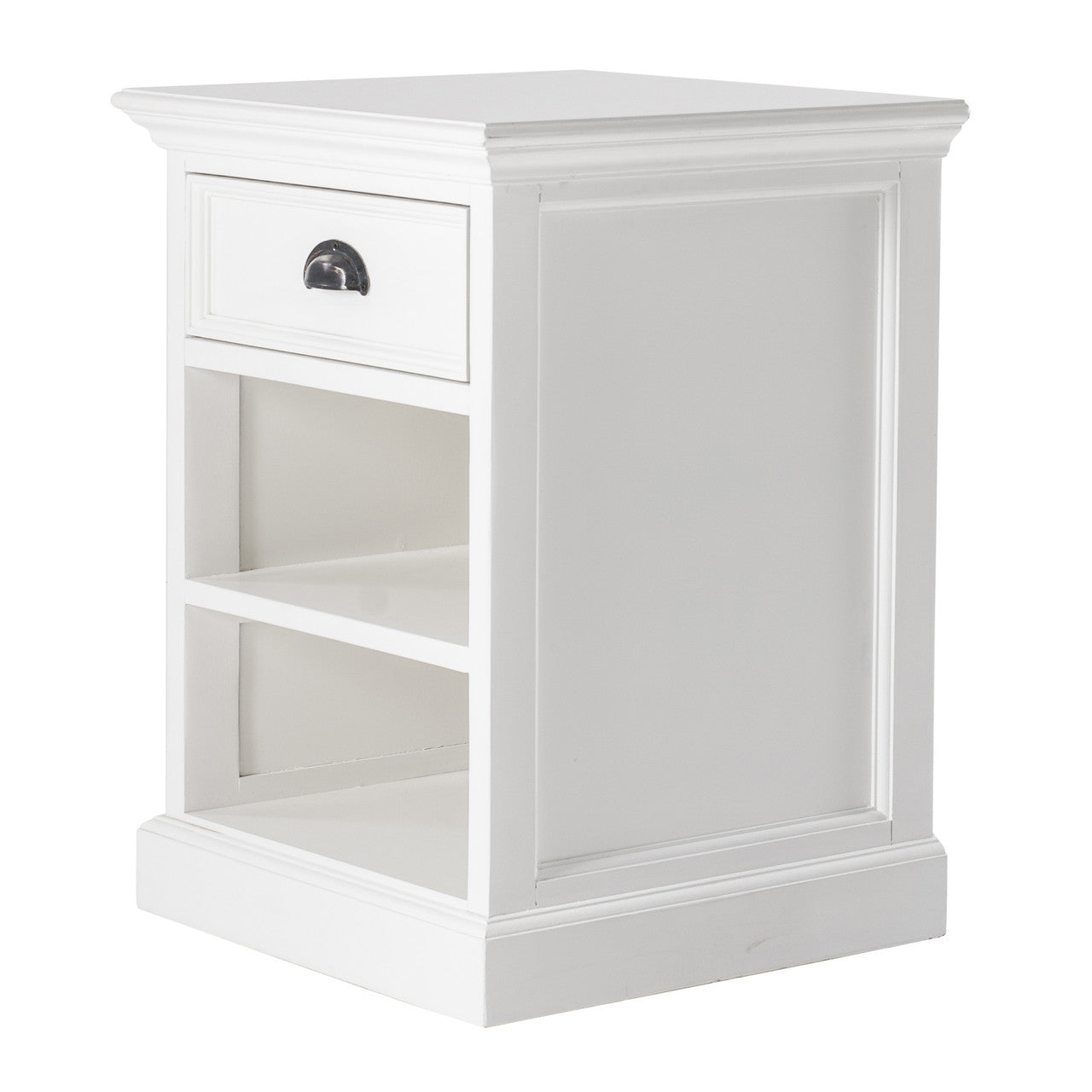 French Coastal Bedside Table with Shelves 18"